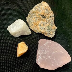 Vintage Madagascar Genuine Healing Spiritual Misc. Crystals - set of 4